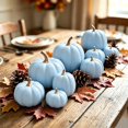 thumbnail image 5 of Mskk Halloween Artificial Foam Pumpkin 7Pcs Set, Multi-Size Fake Pumpkins Decoration, Multi-Color Simulation Pumpkin Ornaments For Halloween Thanksgiving Fall Home Table Decor, 5 of 5