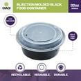 thumbnail image 2 of CIAO! Heavy Weight 32oz Injection Molded Microwavable Black Round Food Container with Lid (150/case), 2 of 9