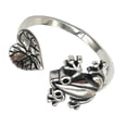 thumbnail image 1 of Guardurnaity Anillos abiertos de rana plateada con diamantes de imitación para mujer y hombre, aleación de Zinc, apertura Vintage, joyería Ropa, zapatos y accesorios Miscelánea, 1 of 6