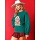 thumbnail image 5 of Sudadera con capucha y parches de purpurina, camiseta vintage, ropa de calle de manga larga ajustada estilo Harajuku, ropa de mujer, camiseta navideña, otoño e invierno 2024, 5 of 5