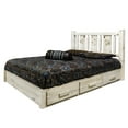 thumbnail image 3 of Homestead Collection Platform Bed w/ Storage, Full w/ Laser Engraved Wolf Design, Ready to Finish, 3 of 4