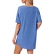 thumbnail image 3 of Camisón de noche para mujer INSPIRE CHIC, camiseta de cuello en V, camisón cómodo y holgado, talla M, color azul, 3 of 6
