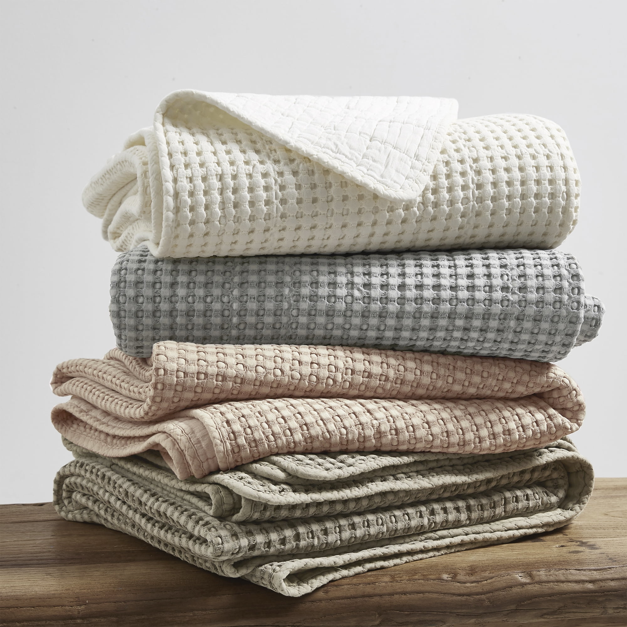 Levtex Home - Mills Waffle - King/Cal King Quilt Set - Blush Cotton Waffle - Quilt Size (106 x 92in.), Sham Size (36 x 20in.)