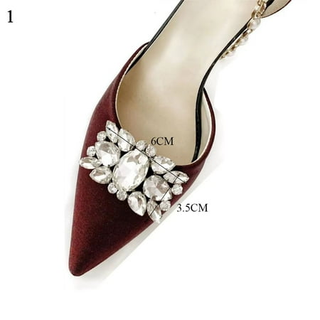 1PC Lady Wedding Charms Jewelry Women Rhinestones Removable Bride Shoes Decoration Shoe Clips Shoes Decorations Charm Buckle 1