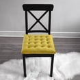 thumbnail image 2 of My Infinity Store 16" Plush Square Tufted Chair Pad/Cushions Tie-Backs (Mustard Gold, 4 Piece), 2 of 5