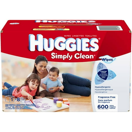 Huggies Simply Clean Fragrance Free Baby Wipes Refill, 600 Count