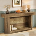 thumbnail image 3 of Tribesigns 63" Farmhouse Console Table, 2-Tier Wood Entryway Table with Storage, Narrow Sofa Table for Living Room, Hallway, Foyer, Rustic Brown, 3 of 7