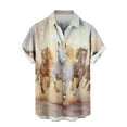 thumbnail image 5 of Zylanna Men's Hawaiian Shirts, Short Sleeve Turndown Collar Quickly Dry Casual Summer Beach Button Down Shirts Khaki Size L, 5 of 6