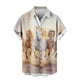 thumbnail image 4 of Mens Casual Manga Corta Botón Abajo Camisas Turndown Cuello Blusa de Impresión, Poliéster Ligero Top de la Moda para el Verano Al Aire Libre Y el Uso Diario, 4 of 6