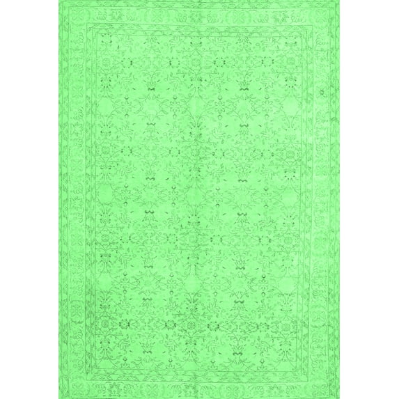 Ahgly Company Indoor Rectangle Persian Emerald Green Traditional Area Rugs, 7' x 9'