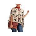 thumbnail image 1 of VISgogo Blusa de verano para mujer, manga de murciélago, camisa informal lisa/estampada con cuello simulado, blusas sueltas para mujer VISgogo moda, 1 of 3