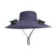 thumbnail image 5 of Sombrero de ventilador con energía solar para hombres y mujeres, de ala ancha, para correr, al aire libre, viajes y pesca. Púrpura, 5 of 9