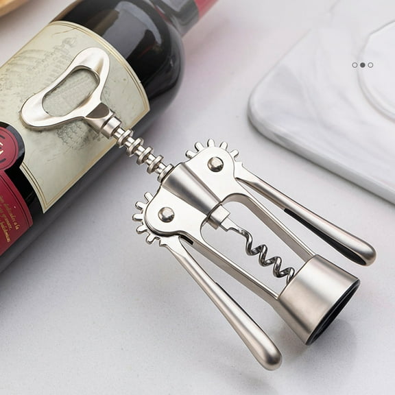 Mornenjoy Stainless Steel Wing Corkscrew Wine Opener | Multi-Function Bottle Opener with Ergonomic Handle