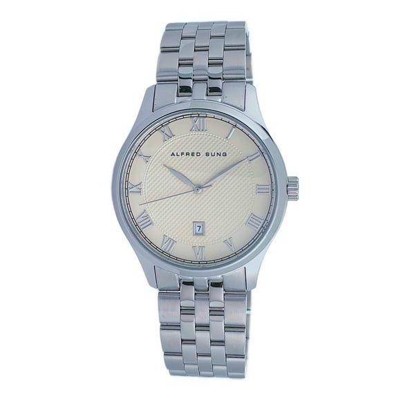 Alfred Sung Winslow Ivory dial Silver bracelet Men's watch