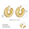thumbnail image 1 of Pendientes de aro gruesos redondos para mujer, aretes de acero inoxidable chapados en oro, joyería de boda impermeable, envío gratis, 1 of 4