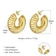 thumbnail image 1 of Pendientes de aro gruesos redondos para mujer, aretes de acero inoxidable chapados en oro, joyería de boda impermeable, envío gratis, 1 of 4