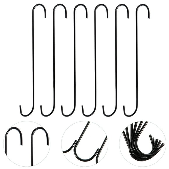 OULII 6Ud Gancho De Pared De Metal Negro Para Jardín Uso Interior Y Exterior