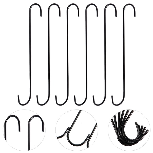 OULII 6Ud Gancho De Pared De Metal Negro Para Jardín Uso Interior Y Exterior