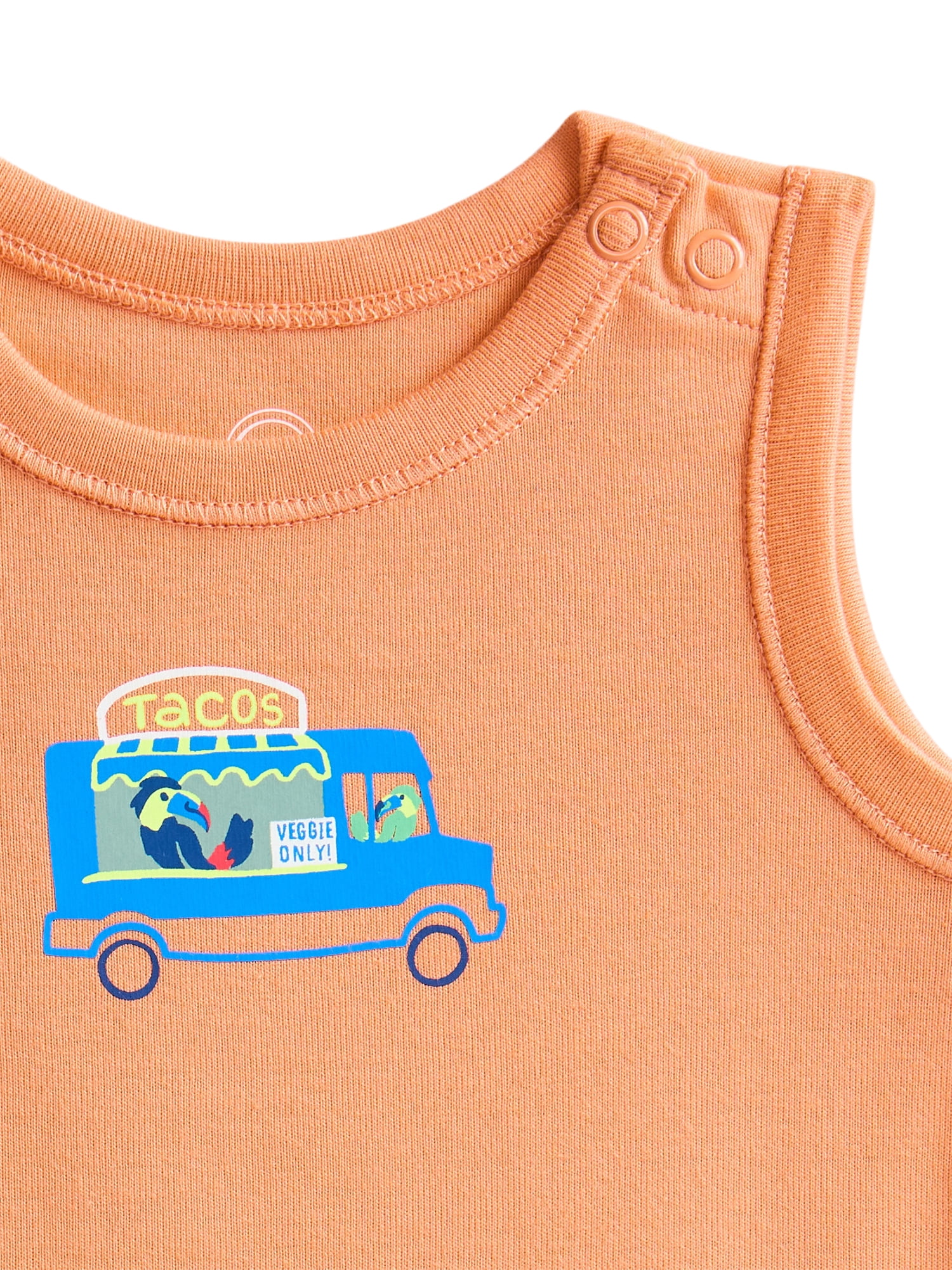 Wonder Nation Baby Boys' Graphic Cotton Tank Bodysuit, Sizes 0M-24M
