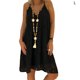 thumbnail image 1 of Sonducket Vestido de mujer con cuello en V de encaje de verano ropa de talla grande vestido sin mangas Vestidos negro L Sonducket AP002065-27, 1 of 5
