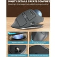 thumbnail image 5 of Ergonomic Wireless Trackball Mouse, Adjustable Angle, Thumb Control, Quiet Click, Rechargeable, Multi-Device Bluetooth & USB, for Windows Mac-Grey Ball, 5 of 9
