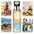 thumbnail image 7 of Yayeee 20oz Insulated Water Bottle Double Wall Stainless Steel with Flip Straw Lid, Retro Blue Rainbow, 7 of 7