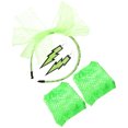 thumbnail image 4 of KAKOWELY Diadema de encaje de los 80, pendientes de neón, guantes de rejilla sin dedos para fiesta de los 80 (verde claro), 4 of 4
