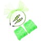 thumbnail image 5 of EeaseMX Diadema de encaje de los 80 con pendientes de neón, guantes de rejilla sin dedos para fiesta de los 80 (verde claro), 5 of 8