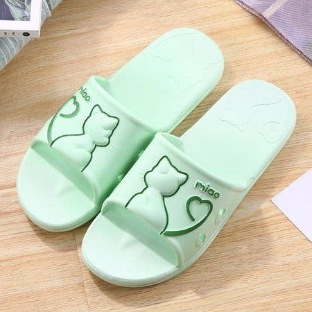 

Gubotare Isotoner Slippers Women Women s Fashion Casual Ring Toe Wedges Leather Slippers Outdoor Shoes Green 6.5