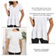 thumbnail image 5 of Camiseta estilo Babydoll suelta con cuello en V y manga corta con volantes para mujer, informal, para verano, 5 of 6