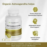 Healblend Ashwagandha Supplement with Black Pepper Extract - Supports Stress Relief, Immune, Energy, Stamina - 60 Capsules