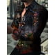 thumbnail image 1 of Camisa de hombre con estampado 3D de animales y cuello de tigre, informal, de manga larga, para exteriores, con botones y estampado 3D, 1 of 6