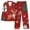 Red, variant on Lorytime Christmas Pajamas Set for Women Snowman Long Sleeved Collared Tops Elastic Waist Pants Soft Sleepwear