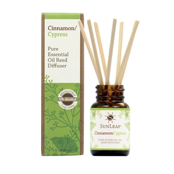 Sunleaf Naturals Cinnamon Cypress Mini Reed Diffuser, 1 Fluid Ounce