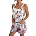 thumbnail image 2 of QENGING Clothes Workout Shorts for Women Plus Size Casual Sleeveless Floral Print Loose Sling Rompers Shorts Summer, 2 of 5