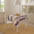 thumbnail image 6 of YFYANG Square Polyester Table Cloth, 60" x 60" Reusable Table Cover Kitchen Dining Room Brown Vintage Boho Stripes Decorative Tablecloths for Tables of 2-4 People, 6 of 8