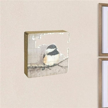 8 in. Brown Solid Wood Bird Wall Decor, Set of 4