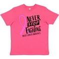 thumbnail image 3 of Inktastic Never Stop Fighting Breast Cancer Awareness Youth T-Shirt, 3 of 5