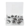 thumbnail image 1 of Kit de guía para caña de pescar de cerámica y acero inoxidable de 75 piezas, anillos de ojo de doble pie para caña de pescar de mar, 1 of 8