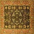 thumbnail image 1 of Ahgly Company Machine Washable Indoor Square Oriental Yellow Industrial Area Rugs, 6' Square, 1 of 4