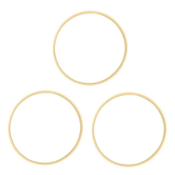 3X Anillos de Bambú de Ensueño, Círculo de Madera, Colector Redondo, Aro de Bricolaje para Corona de Flores, Casa, Jardín, Decoración de Plantas, Cesta Colgante de 18 cm