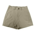 thumbnail image 5 of JINMGG Shorts for Women Clearance $5 Fashion Women Solid Casual Button High Waist Pockets Short Pants Khaki XL, 5 of 5