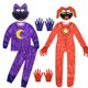 thumbnail image 2 of Disfraz de cosplay de S-Smiling C-Critters, gato morado sonriente, mono con máscara de oso para el día de los perros, conjunto de pijama para niños y niñas, disfraz de Halloween, 2 of 5