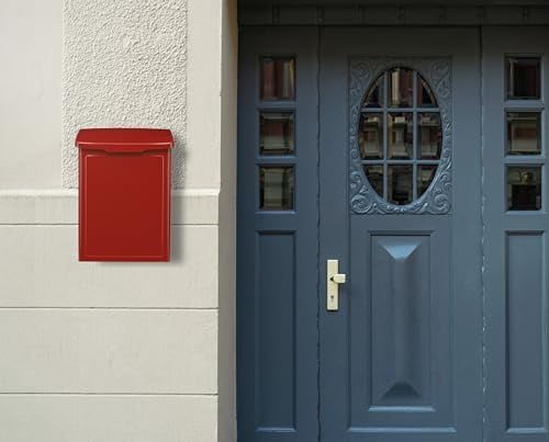 2681R Marina Wall Mount Mailbox, Small, Red