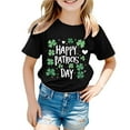 thumbnail image 4 of Girls St Patricks Day Shirt Size 6 Shamrock Graphic Short Sleeve T Shirts Irish Pullover Tops Trendy Girls' Tops, Tees & Blouses Black,7-8 Years, 4 of 4