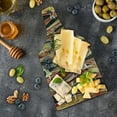 thumbnail image 5 of Rustic Cutting Board, Vertical Wavy Stripes Oak Timber Wood Design with Various Star, Decorative Tempered Glass Cutting and Serving Board, Wine Bottle Shape, Black Pale Coffee Brown, by Ambesonne, 5 of 5