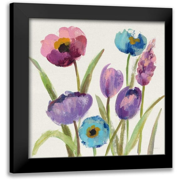 Vassileva, Silvia 12x12 Black Modern Framed Museum Art Print Titled - Wild Garden II