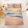 thumbnail image 5 of jejeloiu Coastal Ocean Wave Queen Sheet Sets Kids,Hawaii Sea Beach Bed Set For Boy,4-Piece, 5 of 6