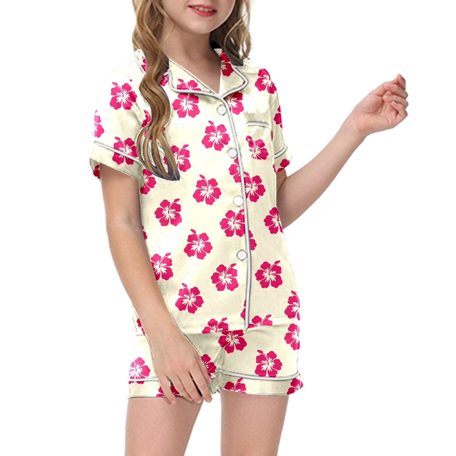 JIRNDf Kids Pajamas Girls Cute Soft Sleepwear Piece Graphic