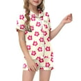 thumbnail image 1 of Pyjama en Satin pour Enfants Garçons Imprimé Graphique Ensemble de Vêtements de Maison à Boutons Pyjama de Mode pour Filles Ensemble de Pyjamas de Noël Enfants 4T 5T, 1 of 5